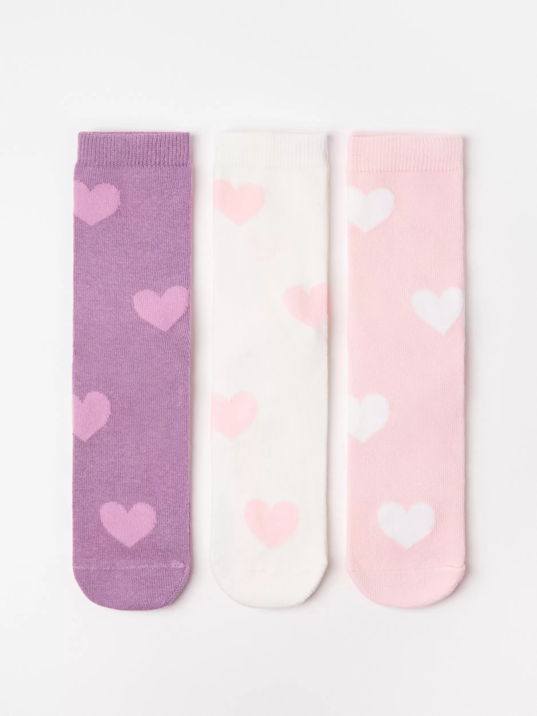 Lindex Sokker & Tights<3-Pakning Med Sokker Med Hjerter Light Dusty Lilac