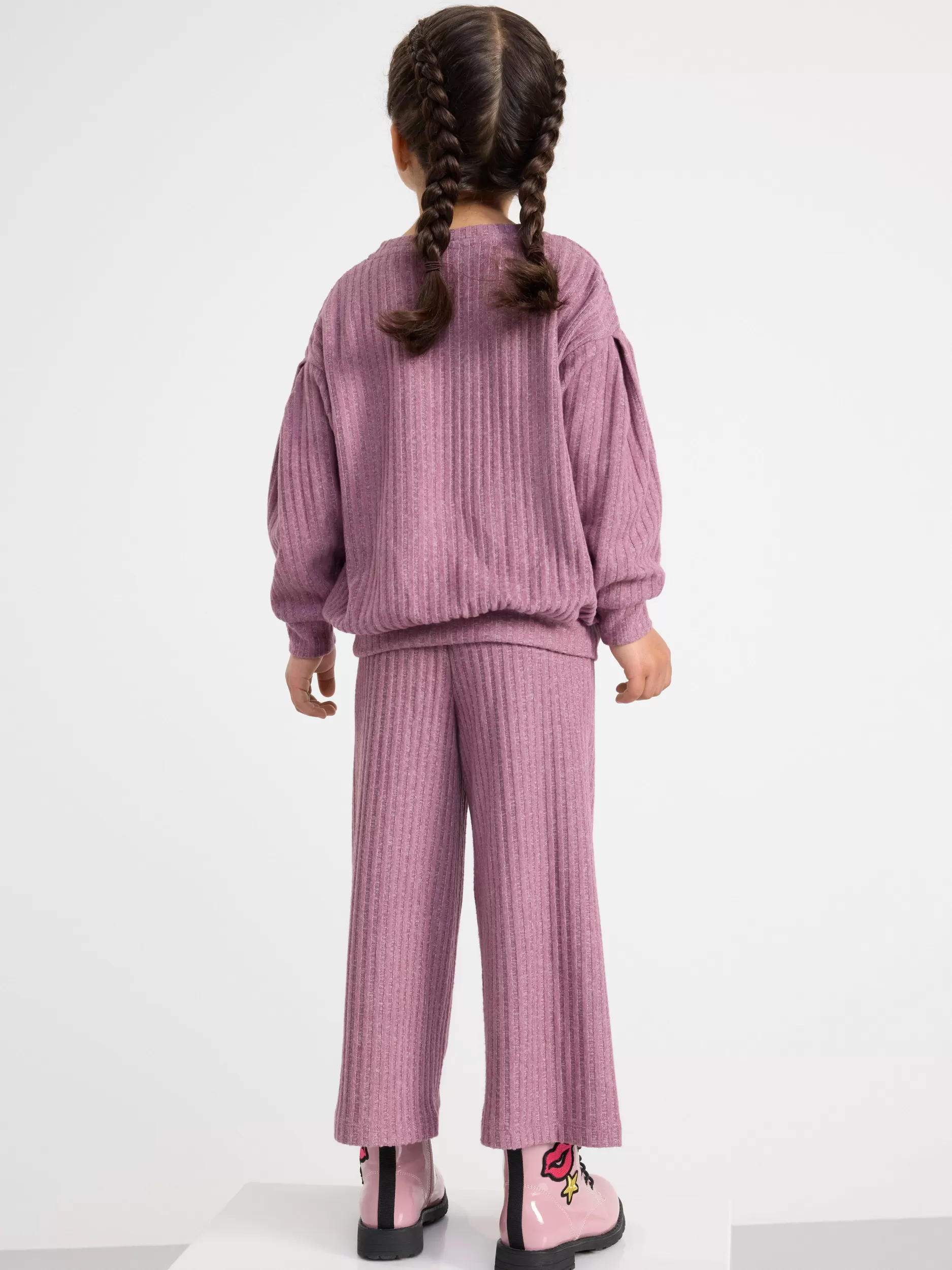 Lindex Bukser & Leggings<Avkortet, Ribbestrikket Bukse Dusty Lilac