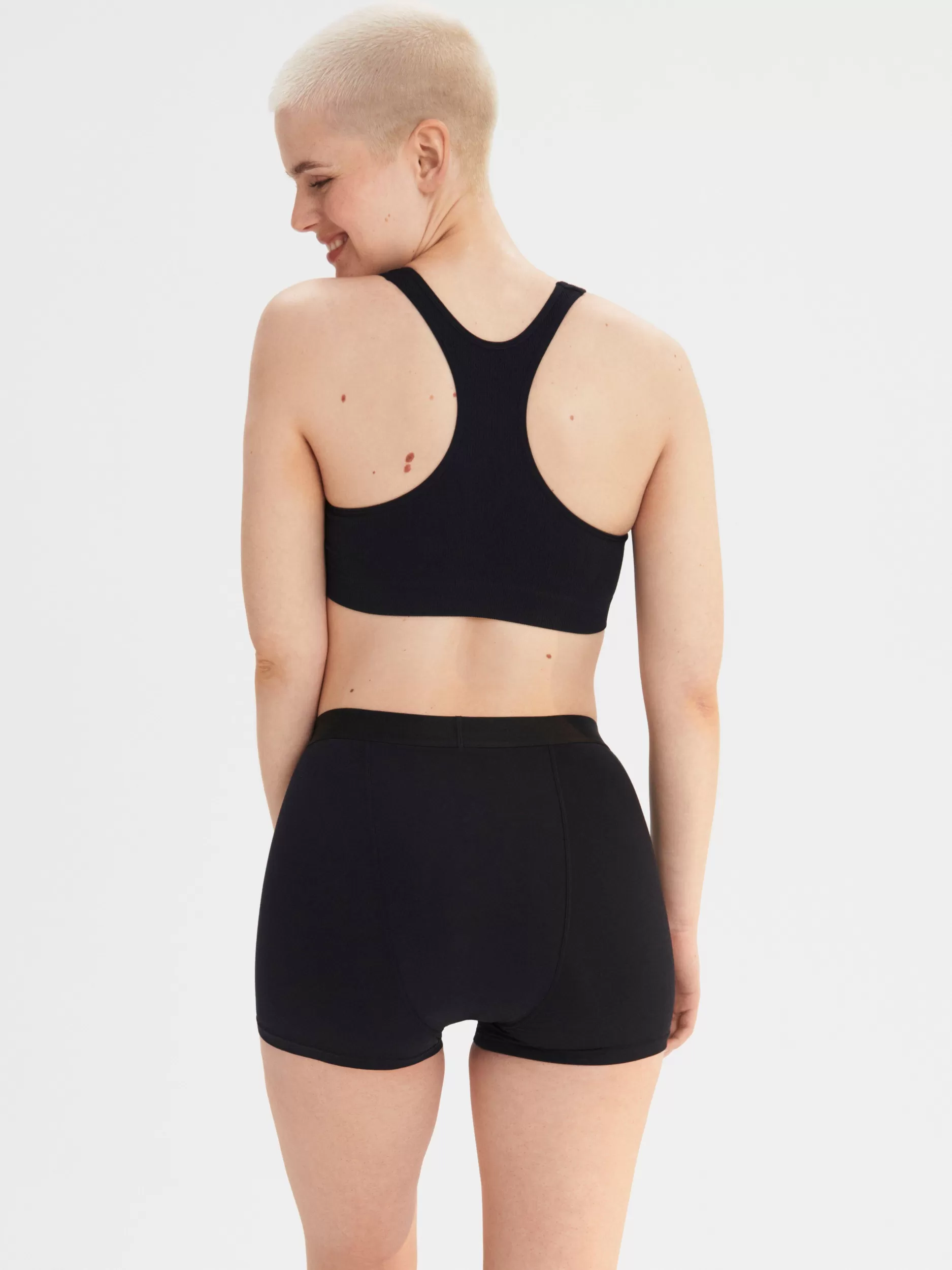 Lindex Truser<Engineered Boxer Super Period Proof Menstruse Med Forlenget Kile Black