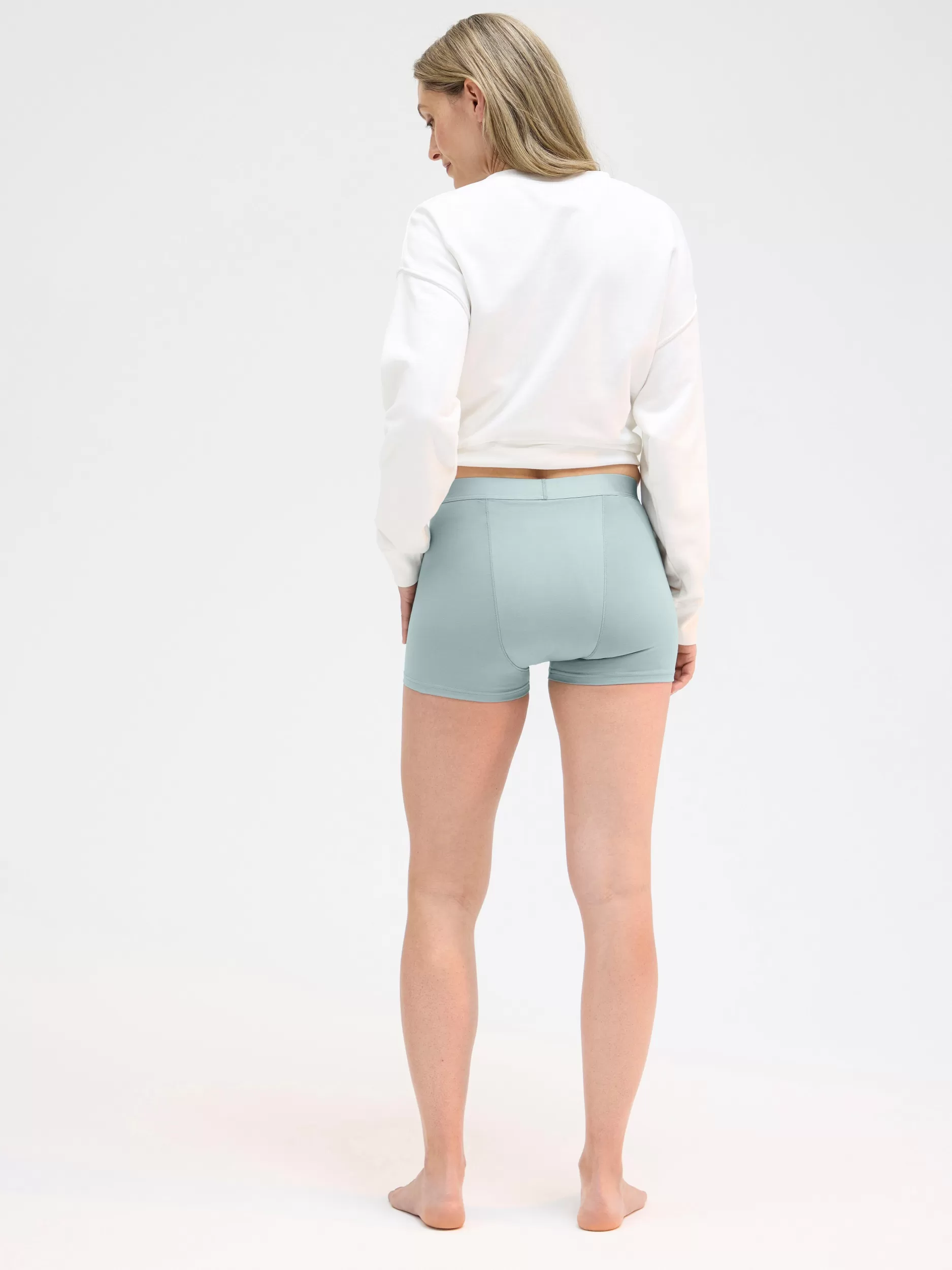 Lindex Truser<Engineered Boxer Super Period Proof Menstruse Med Forlenget Kile Dusty Aqua