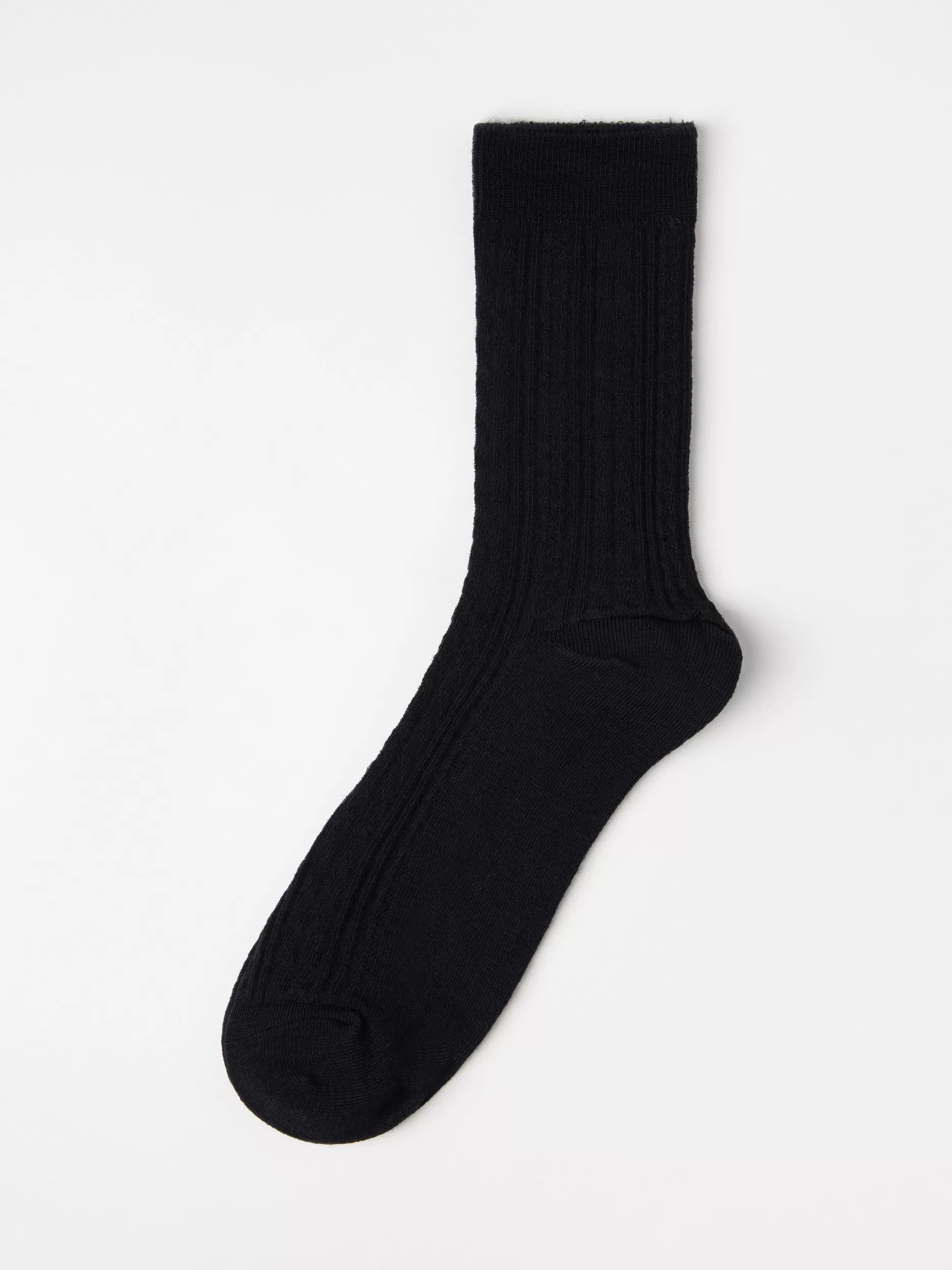 Lindex Sokker<Kabelstrikkede Sokker I Merinoullblanding Black