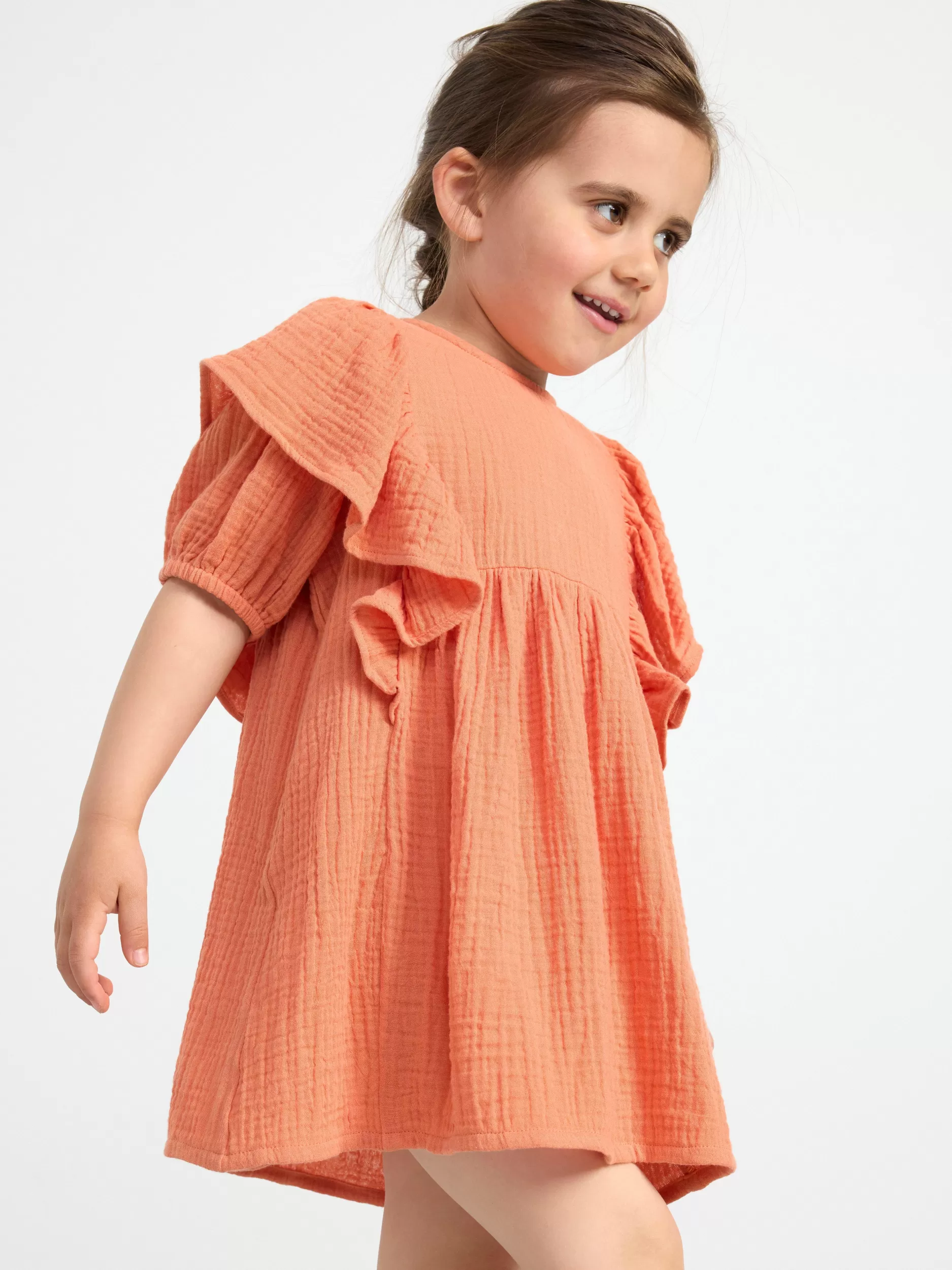 Lindex Kjoler<Kreppet, Kortermet Kjole Light Dusty Orange