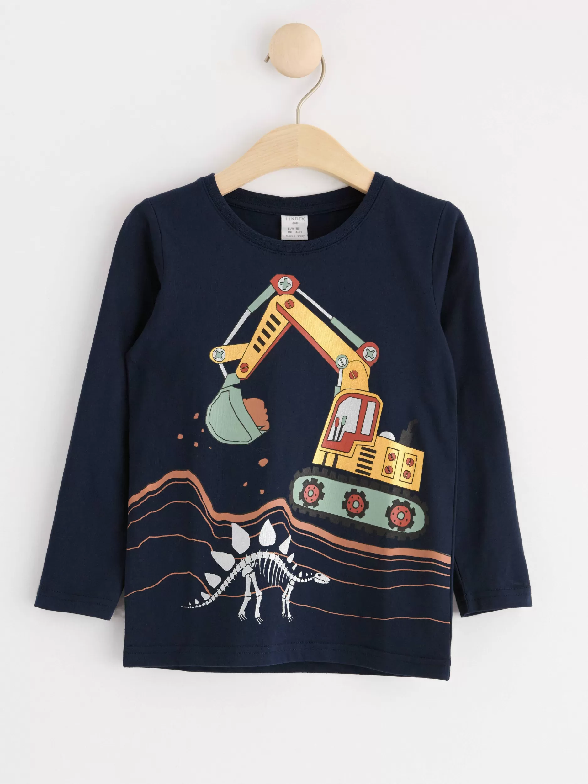 Lindex Topper & T-Skjorter<Langarmet Overdel Med Kjoretoyer Dark Navy