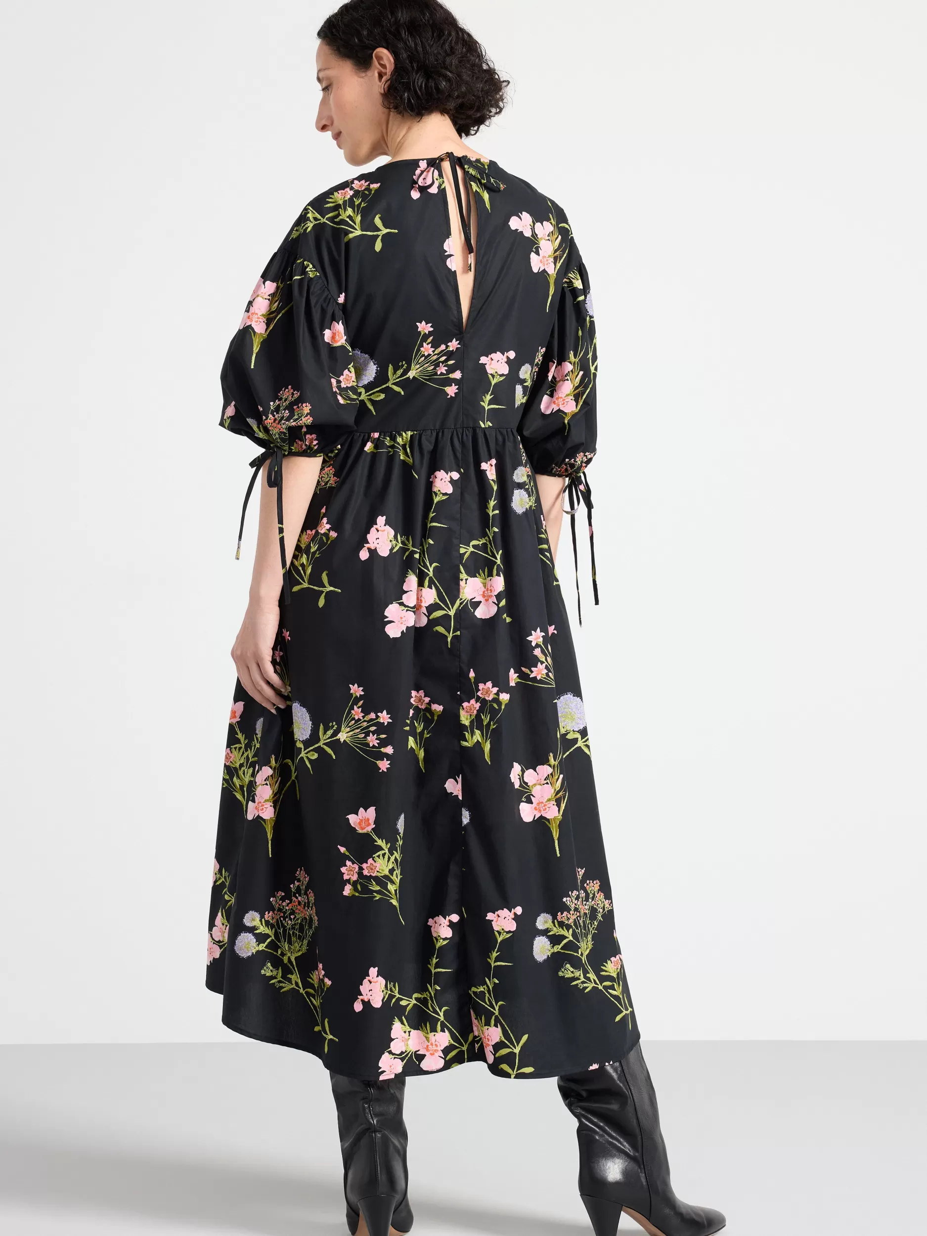 Lindex Kjoler<Midikjole Med Puffermer Black