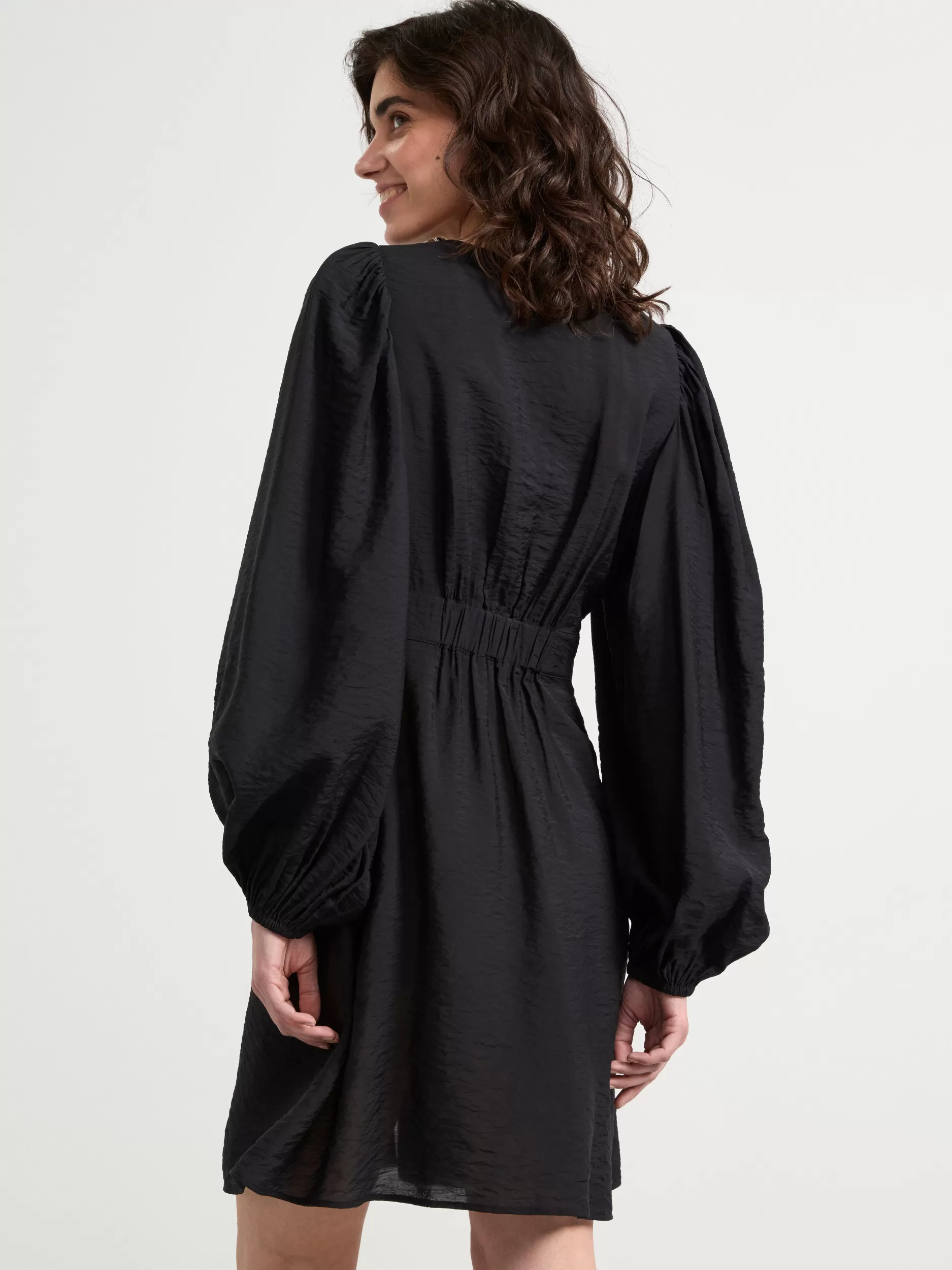 Lindex Kjoler<Midikjole Med Puffermer Black