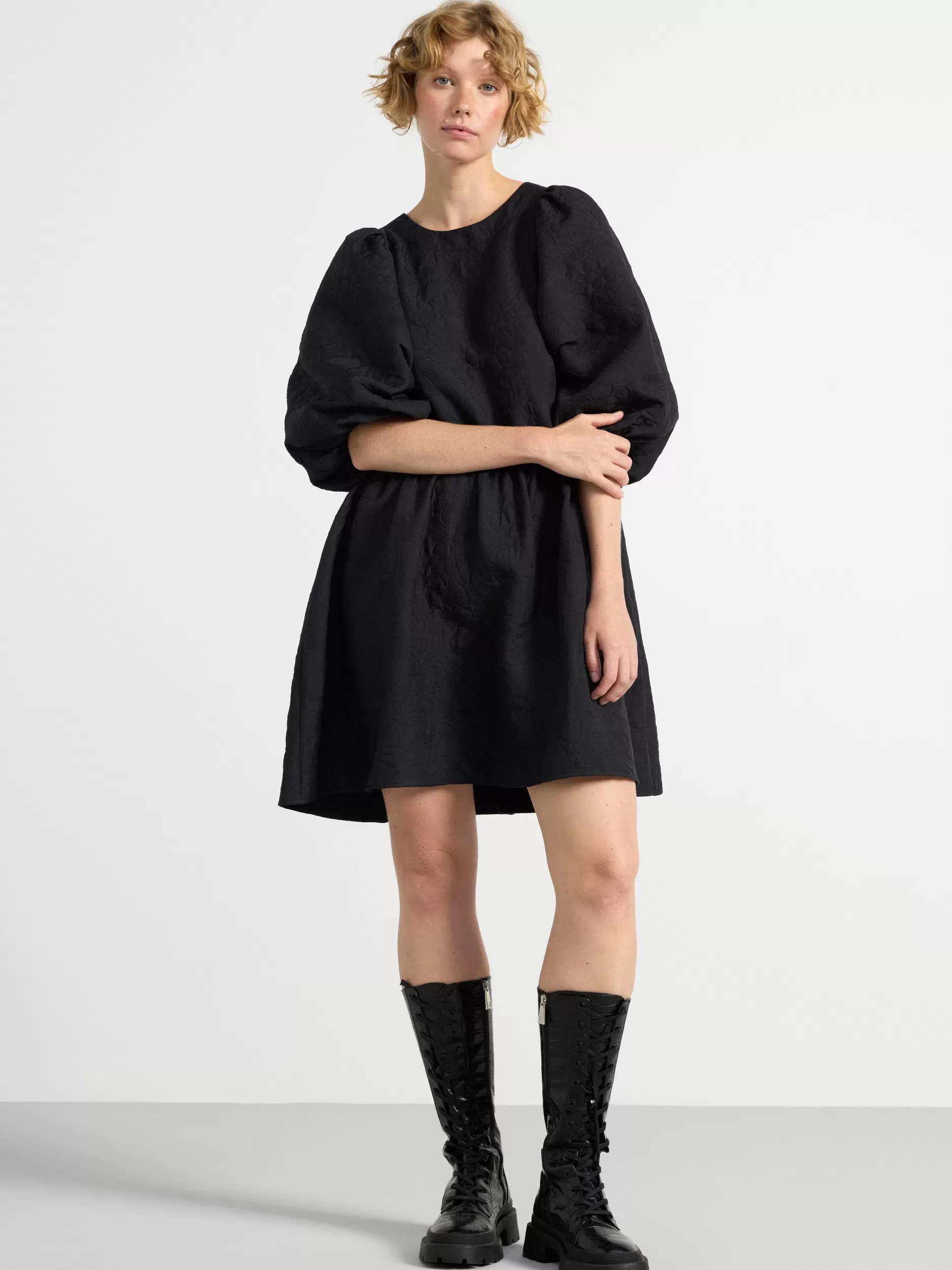 Lindex Kjoler<Minikjole Med Puffermer Black