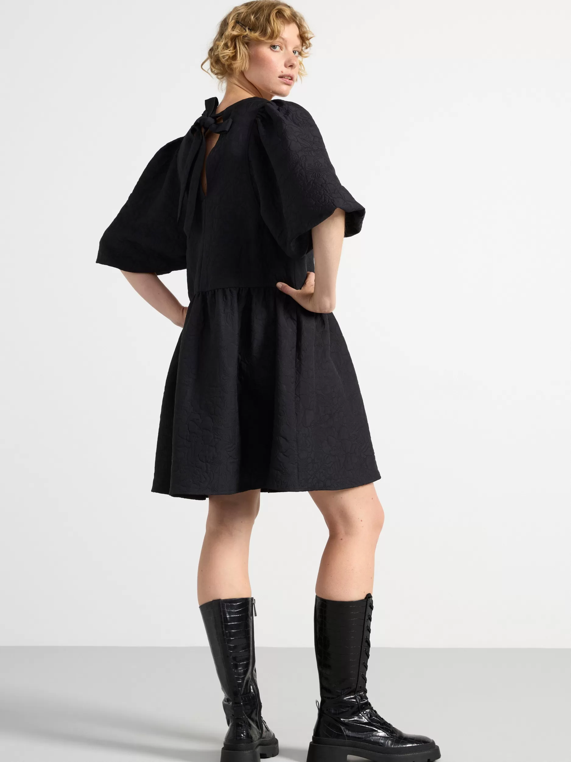 Lindex Kjoler<Minikjole Med Puffermer Black