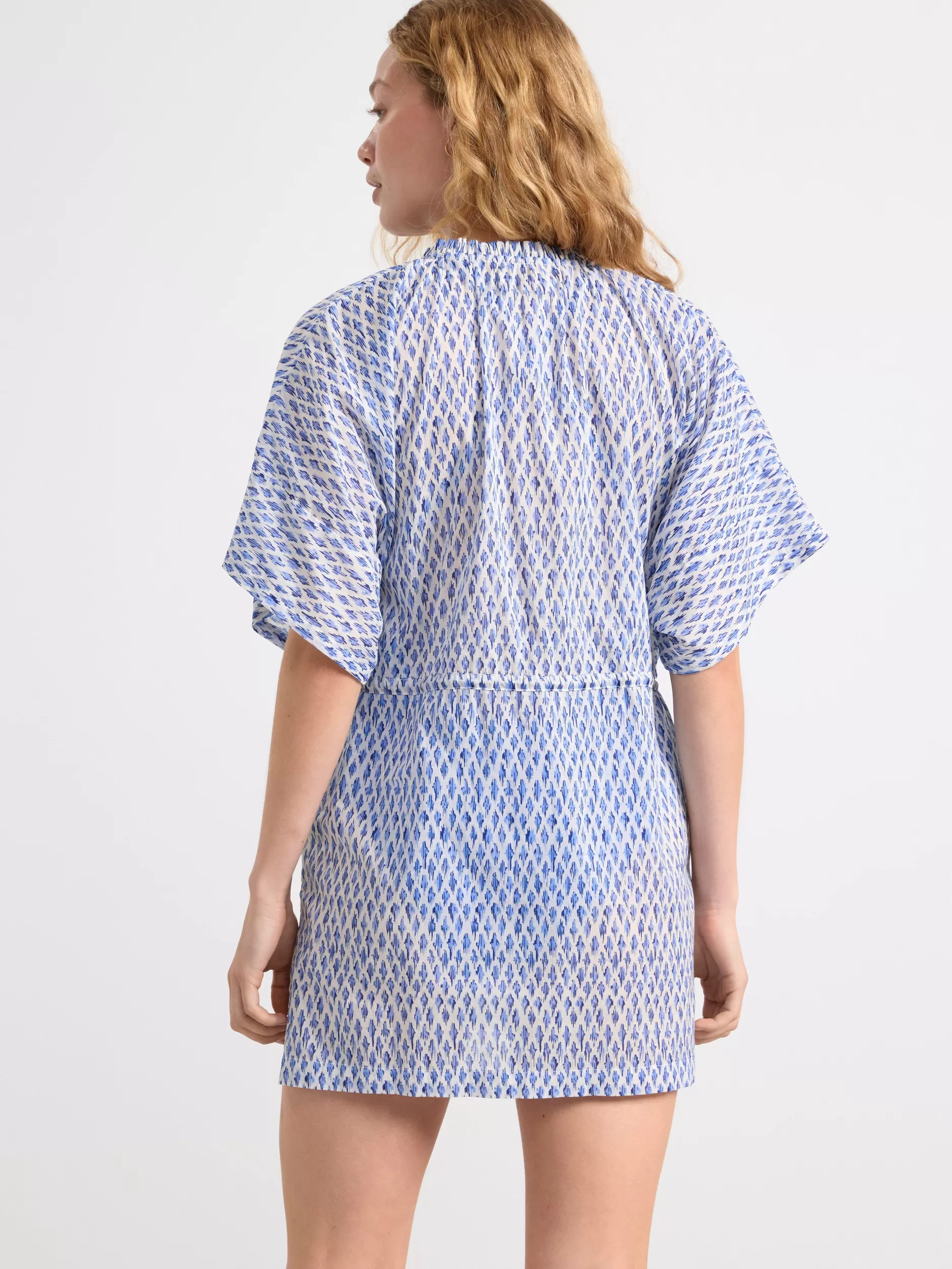 Lindex Bluser & Skjorter<Monstret, Kortermet Tunika Chambray Blue