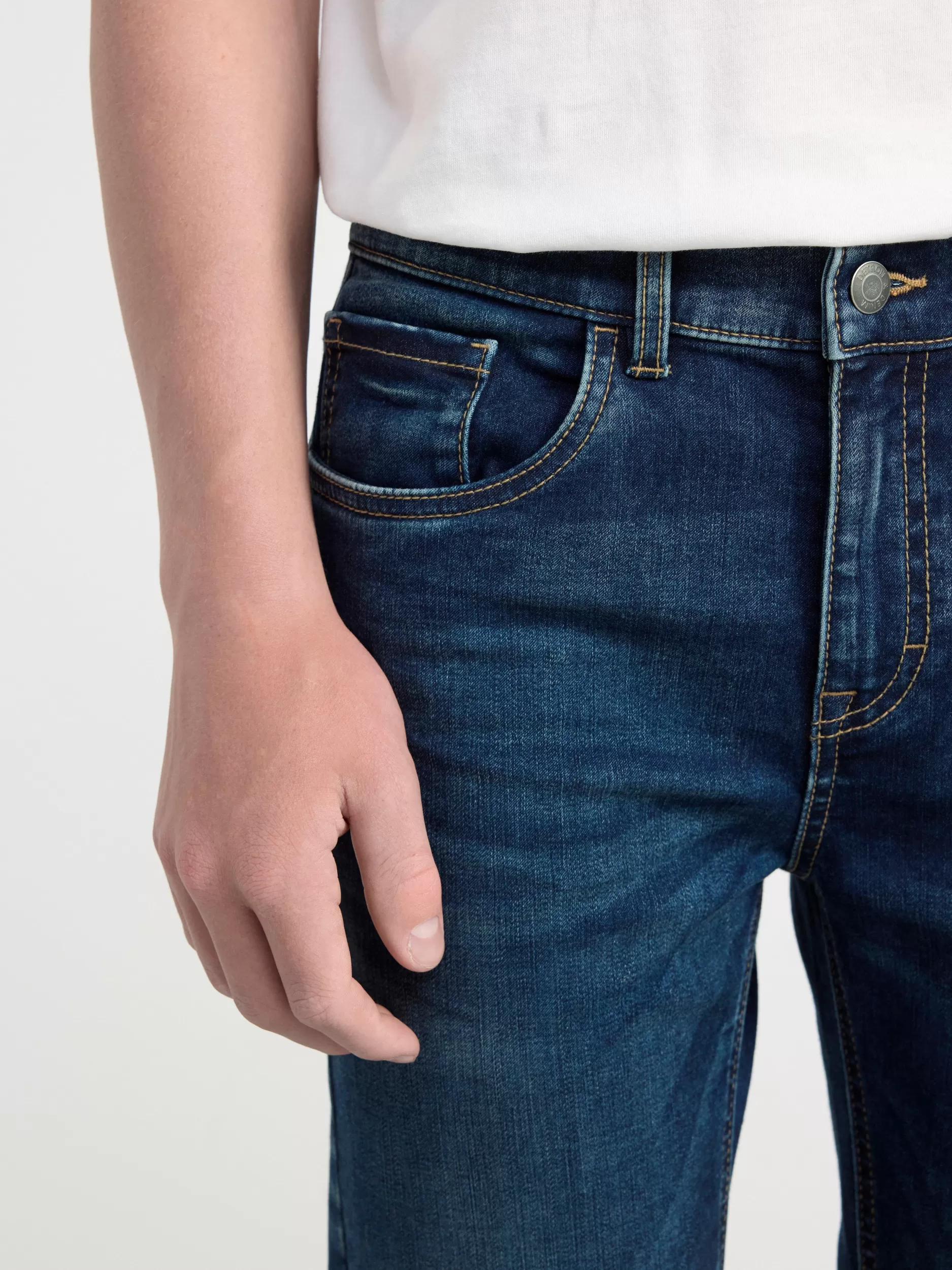 Lindex Jeans<Staffan Rette Jeans Med Normalt Liv Og Borstet Innside Denim