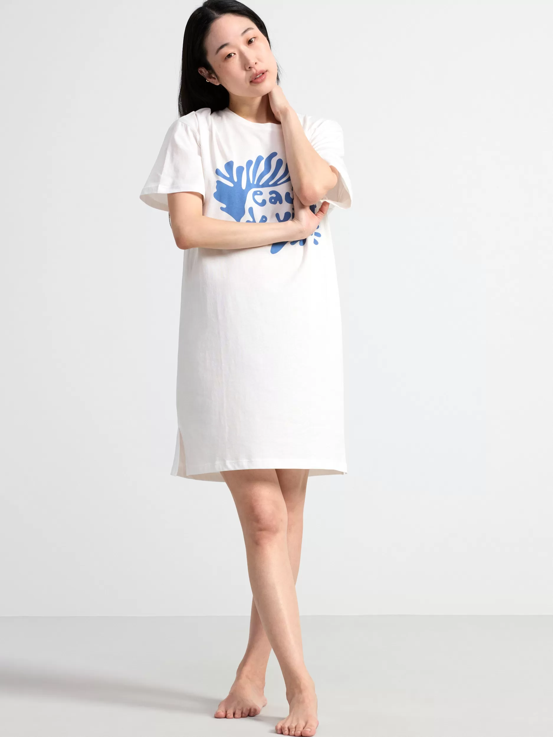 Lindex Nattøy<T-Skjørte-Nattkjole Off White