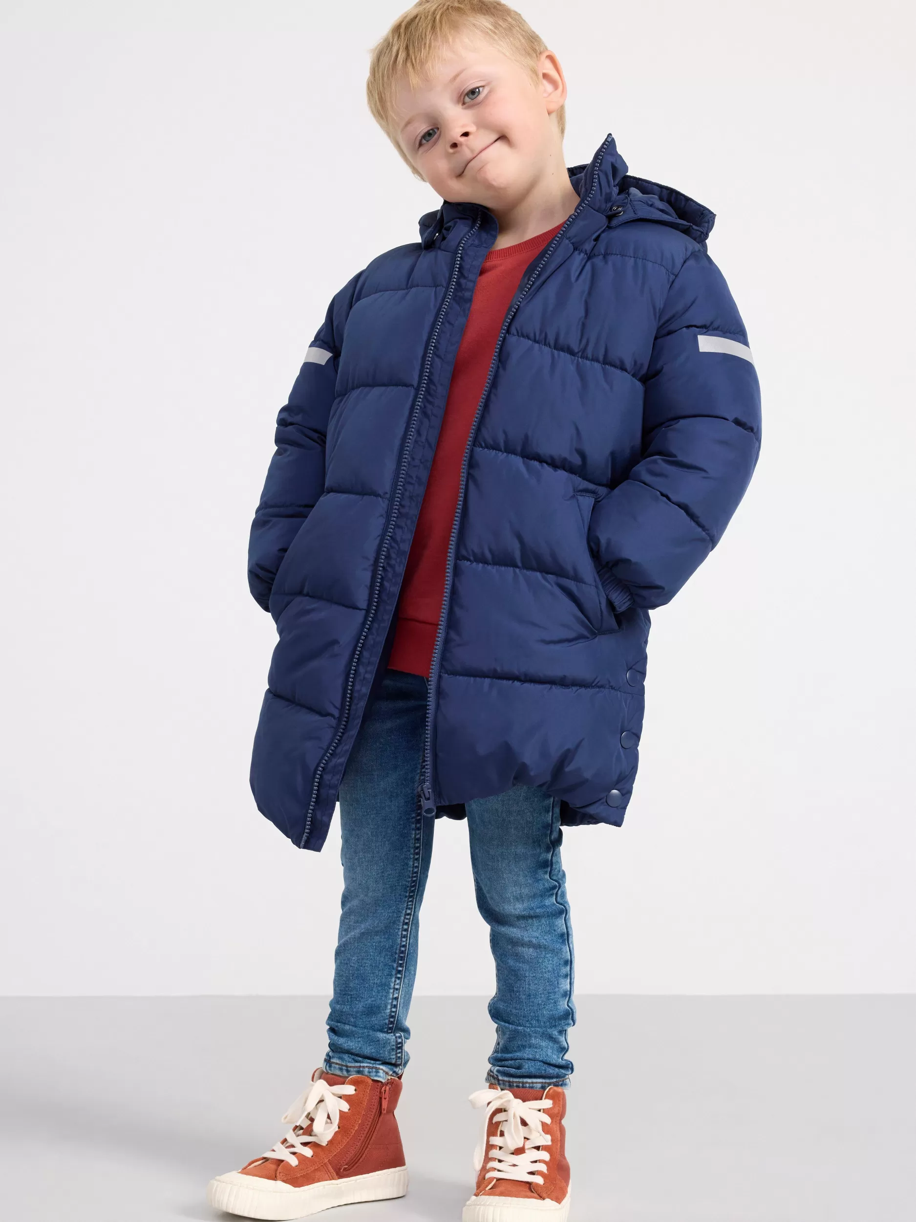 Lindex Yttertøy<Vannavstotende, Lang Boblejakke Dark Blue