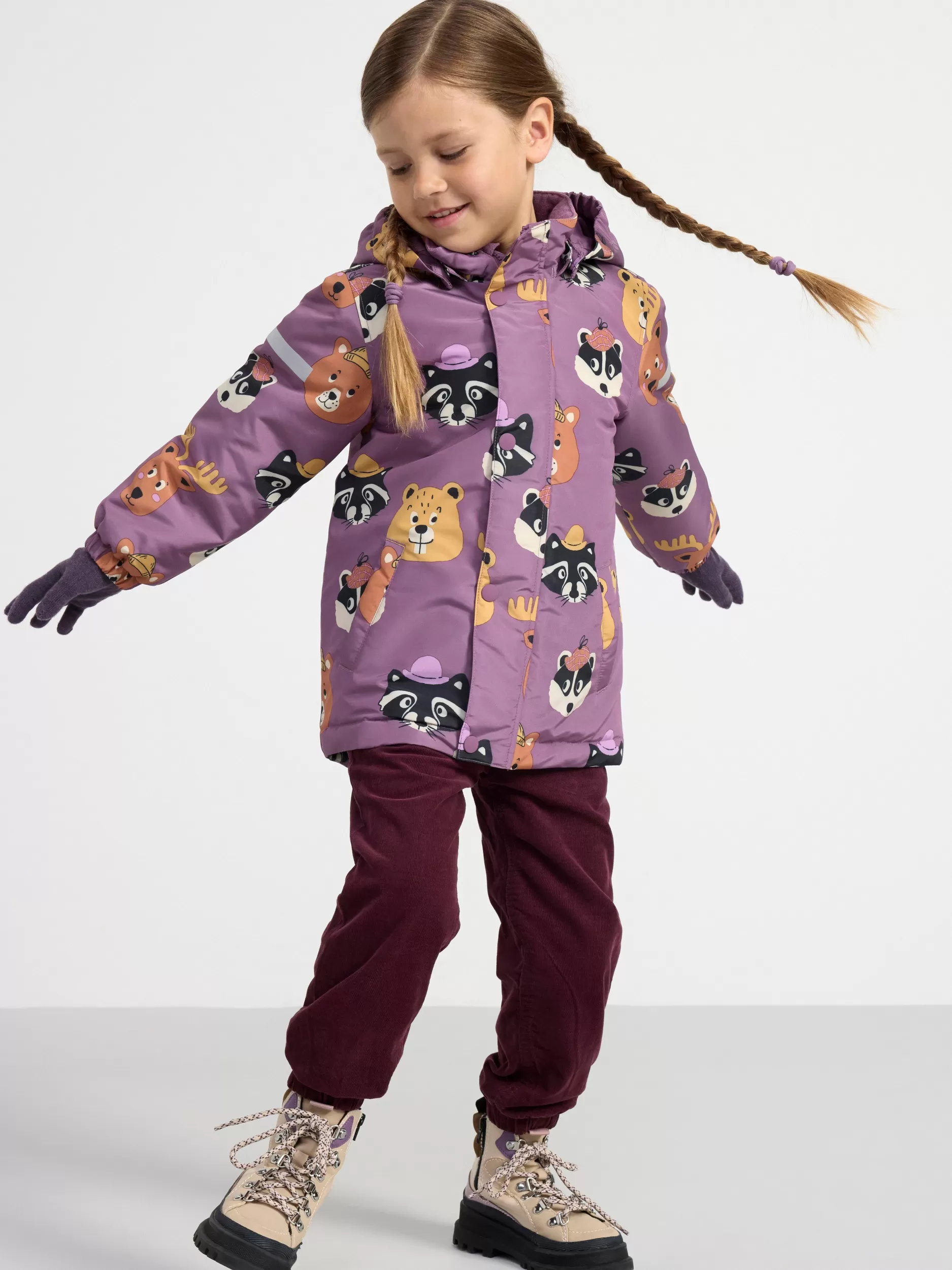 Lindex Yttertøy<Vannavstotende, Vattert Jakke Dark Dusty Lilac