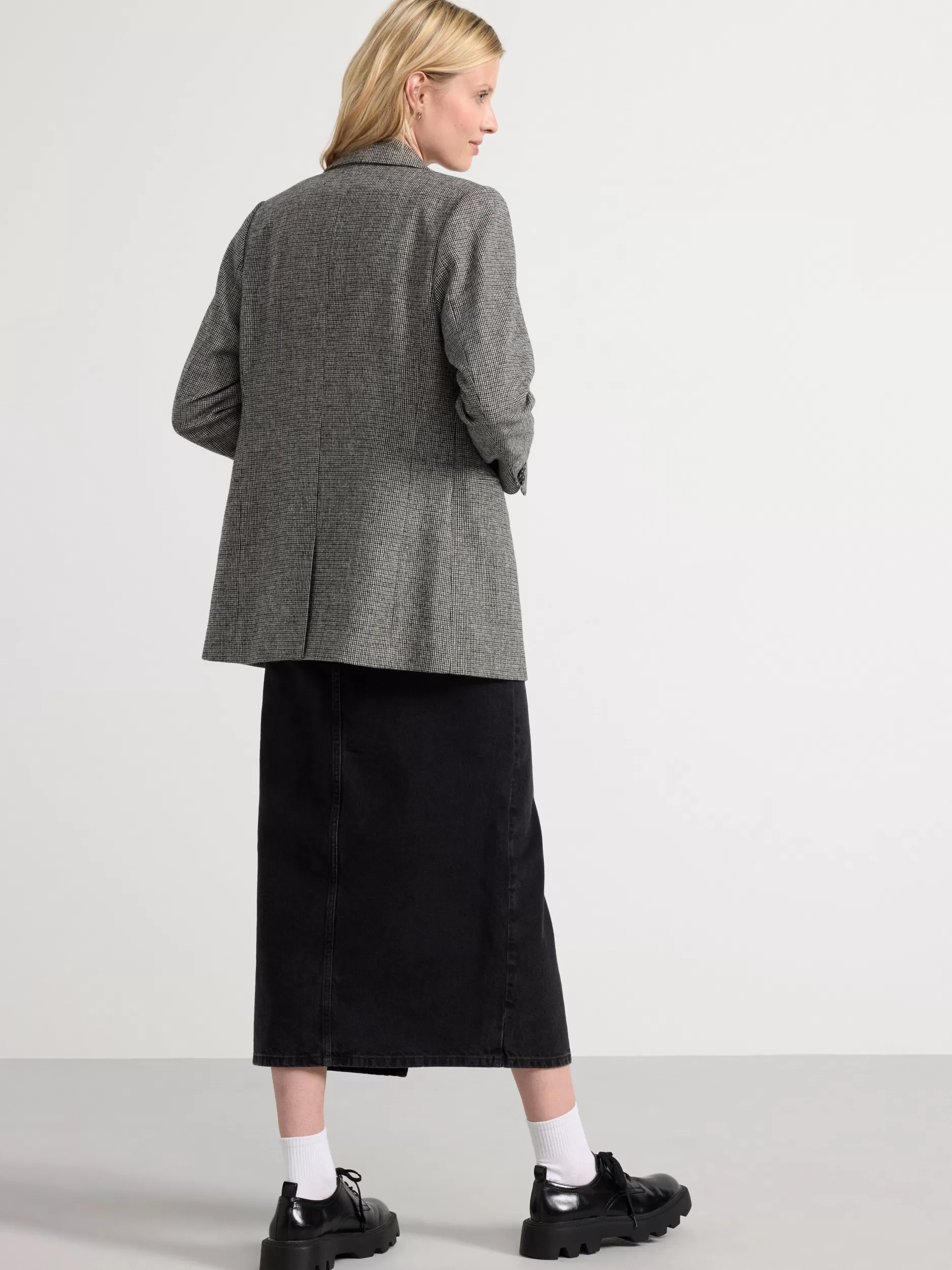 Lindex Blazere<Vevd Blazer Med Dobbeltspent Knepping Black